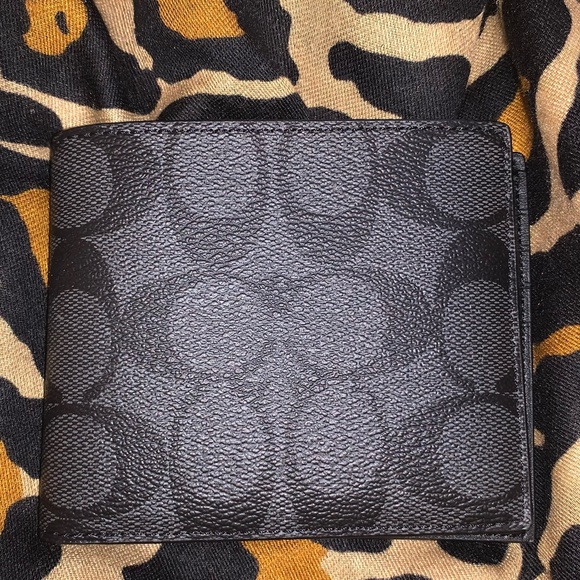 Signature Monogram Slim Canvas & Leather Billfold Wallet - Picture 1 of 5